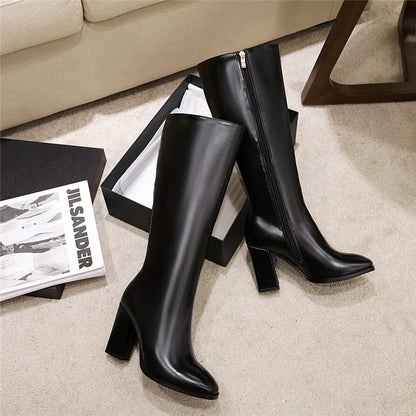 Elegant Stylish Chic Fashionable Modern Comfortable Pointed Toe Knee High Boots