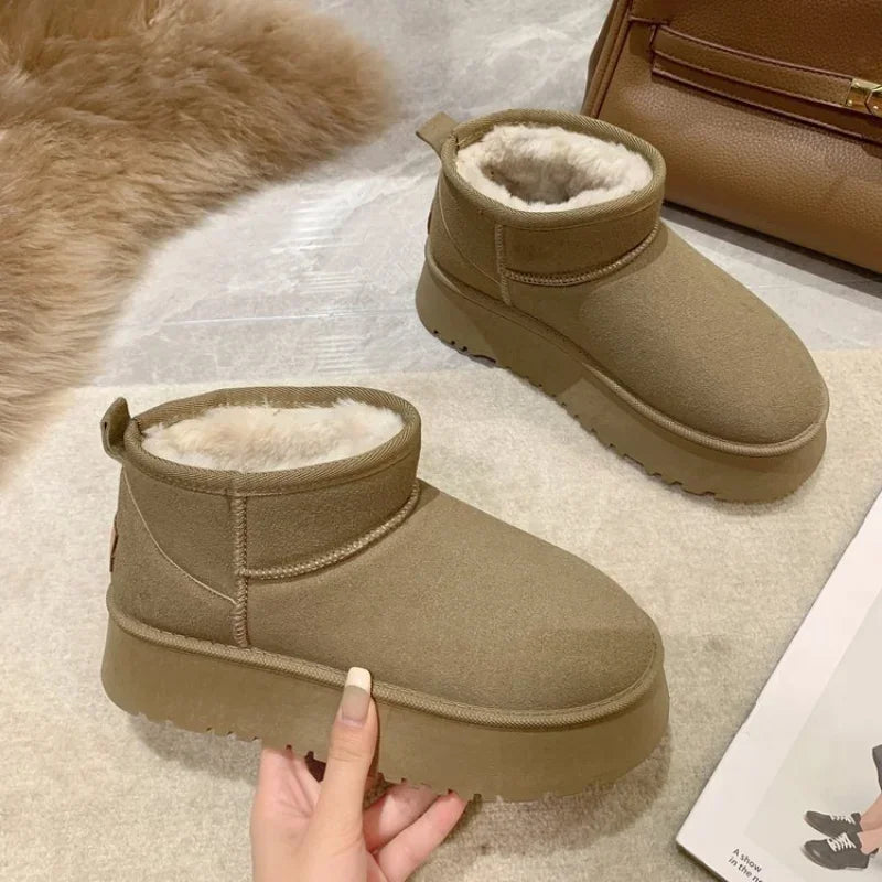 2023 New Classic Thickened Fluff Women's Snow Boots Comfortable Warm Ankle Boots Women Winter Ladies Shoes Chunky Botas Mujer