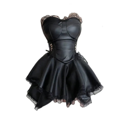 French Gothic Punk Black Party Dress Y2K Sexy Sweet Girls Luxury Slim Fit Summer Chest Wrap Mini Dress