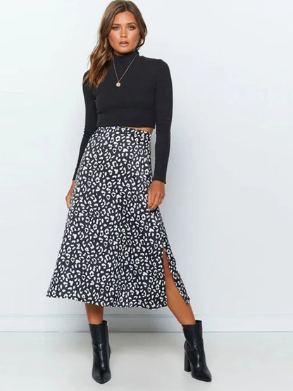 DressBetty - Sexy Leopard Print Chiffon Split Skirt