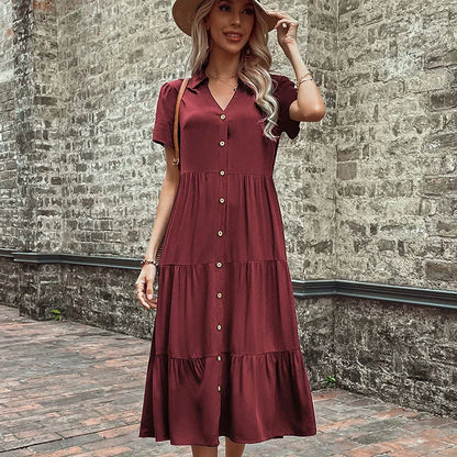 Summer Hepburn French Maxi Casual Party Club Midi Dresses