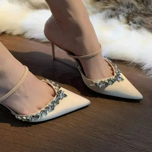 Summer Sexy Pointed Slipper Elegant Simple Prom Party Fashion Shal Mouth Low Heel Pumps