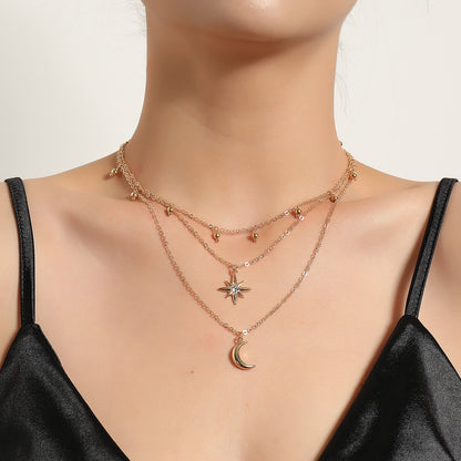 Hot Selling Metal Crescent Star Necklace