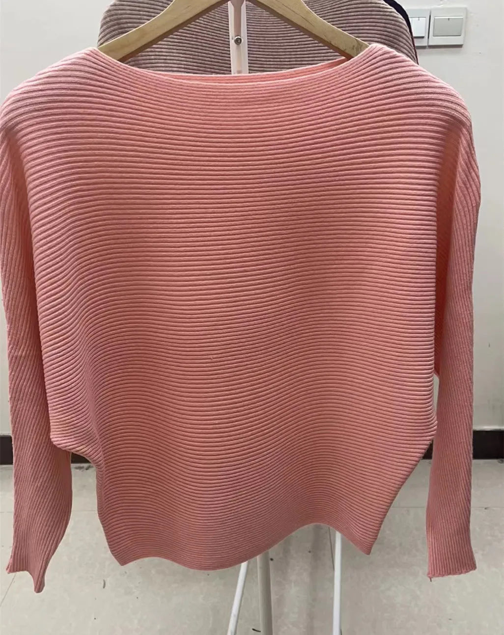 High Stretch Knitwear Wide Pullover Batwing Loose Sweater