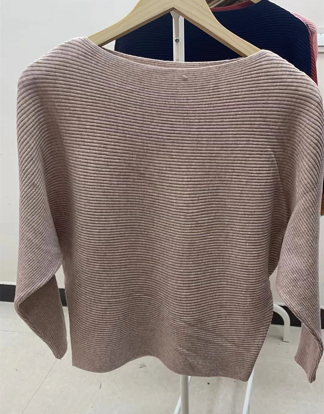 High Stretch Knitwear Wide Pullover Batwing Loose Sweater