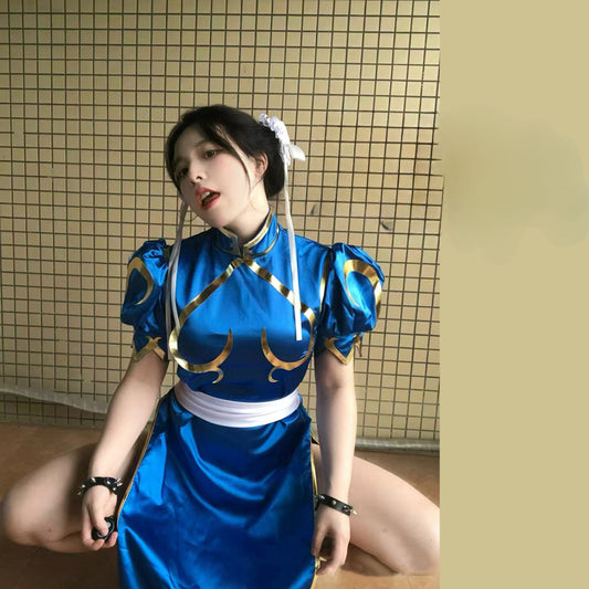 Street Fighter Chun Li Cosplay Cheongsam Chinese Qipao Game Halloween Costume