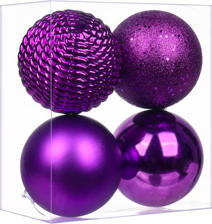 Blue Christmas Ball Ornaments - Set of 2