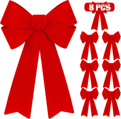 Red Velvet Christmas Bows - Set of 2