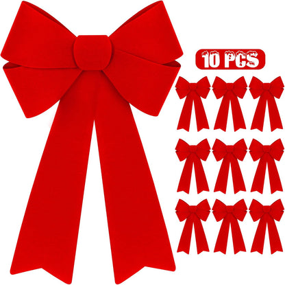 Red Velvet Christmas Bows - Set of 2