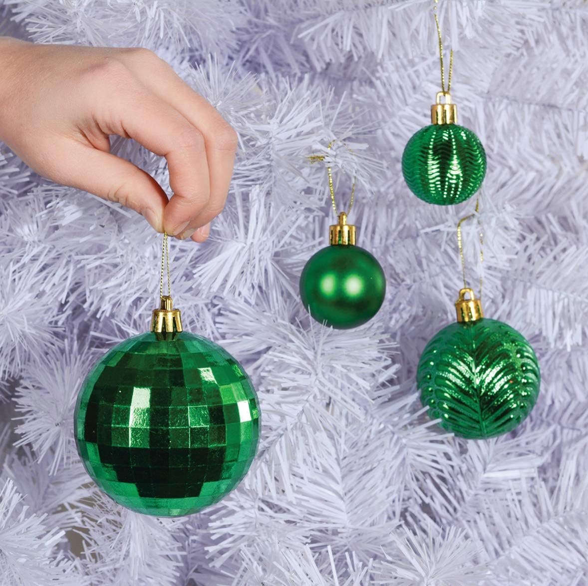 36 Green Shatterproof Christmas Ball Ornaments for Xmas Tree