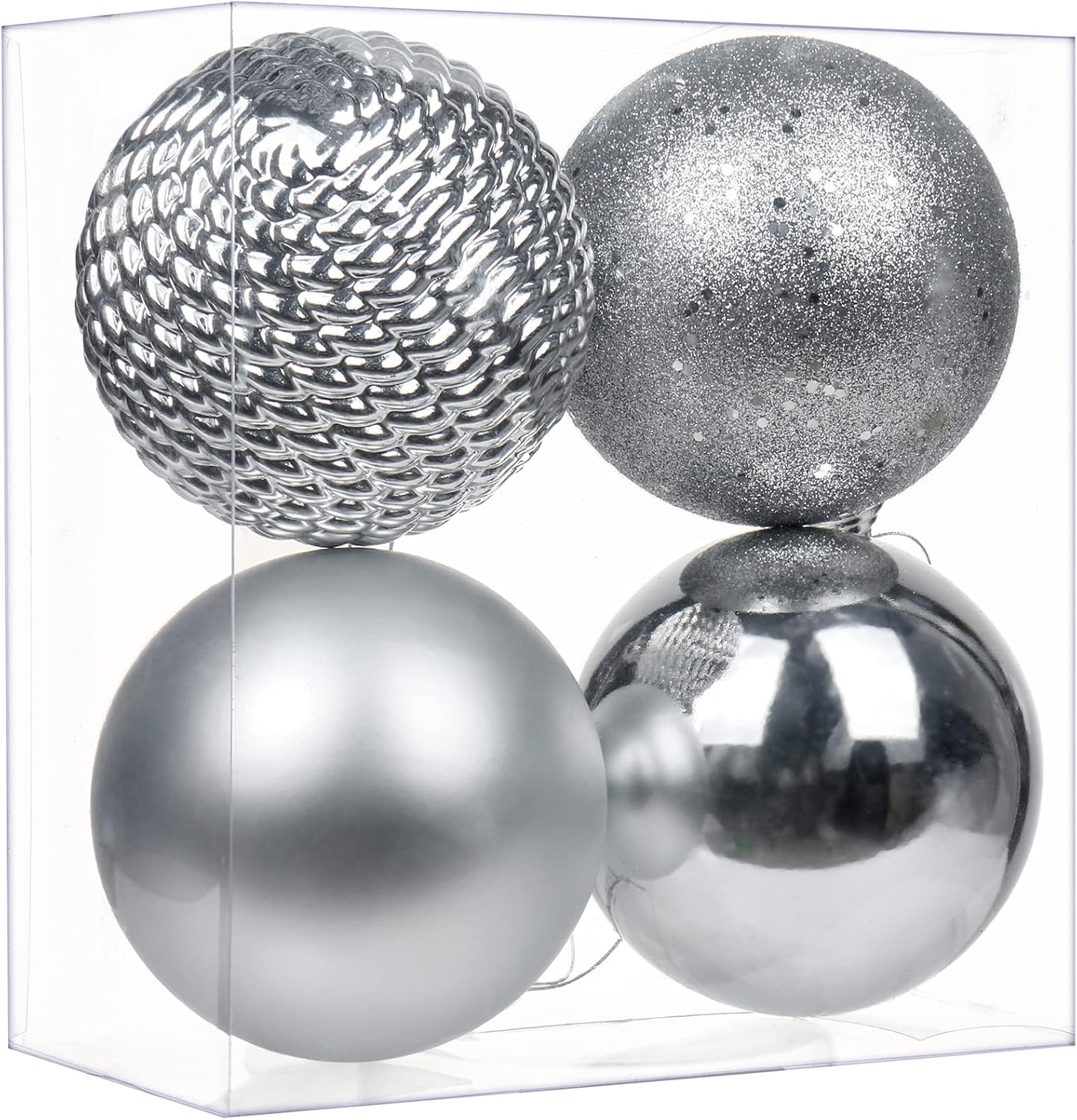 Blue Christmas Ball Ornaments - Set of 2