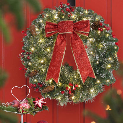 Christmas Door Wreath - 16-Inch Winter Decoration