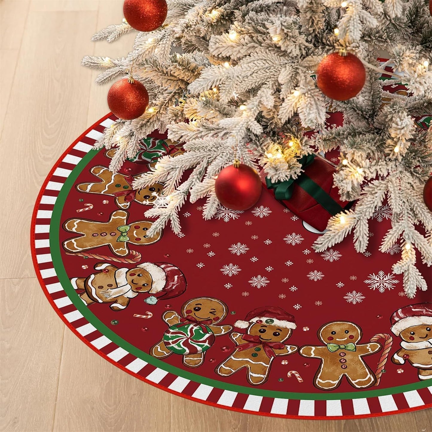 Gingerbread Man Pencil Tree Skirt - 36"