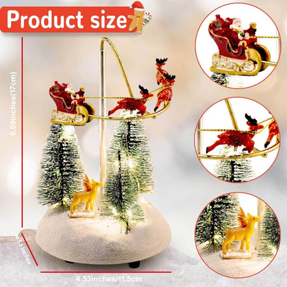 Flaming Sleigh Accessory Figurine for Christmas Snow Village