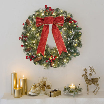 Christmas Door Wreath - 16-Inch Winter Decoration