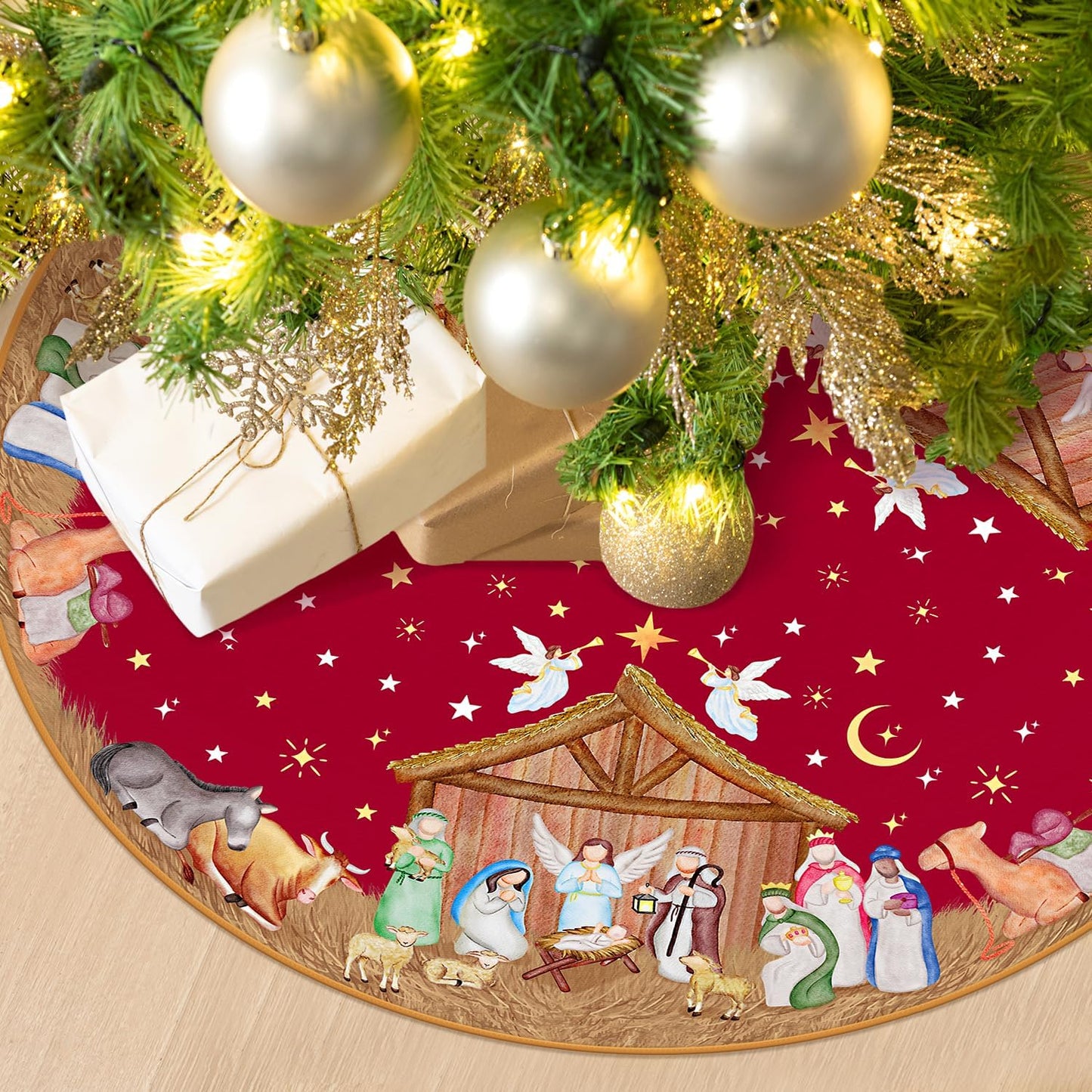 Nativity Christmas Tree Skirt - 48 Inches