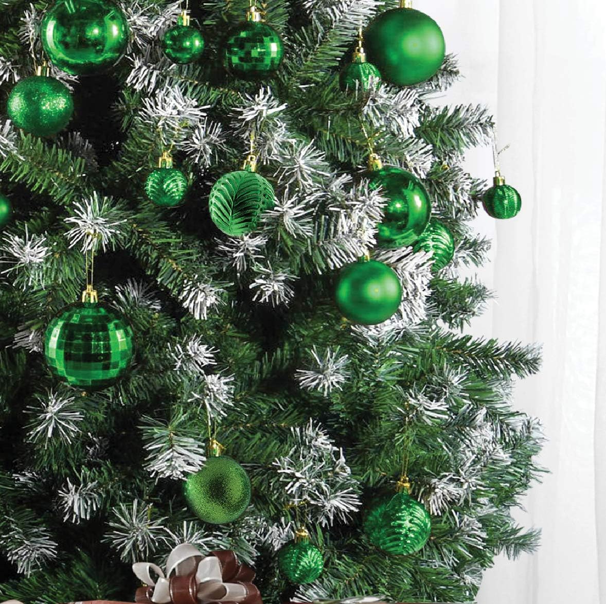 36 Green Shatterproof Christmas Ball Ornaments for Xmas Tree