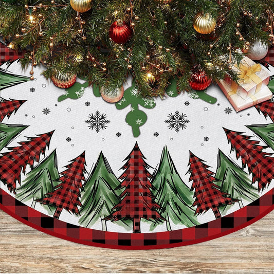 Buffalo Plaid Trees Pencil Tree Skirt - 48"