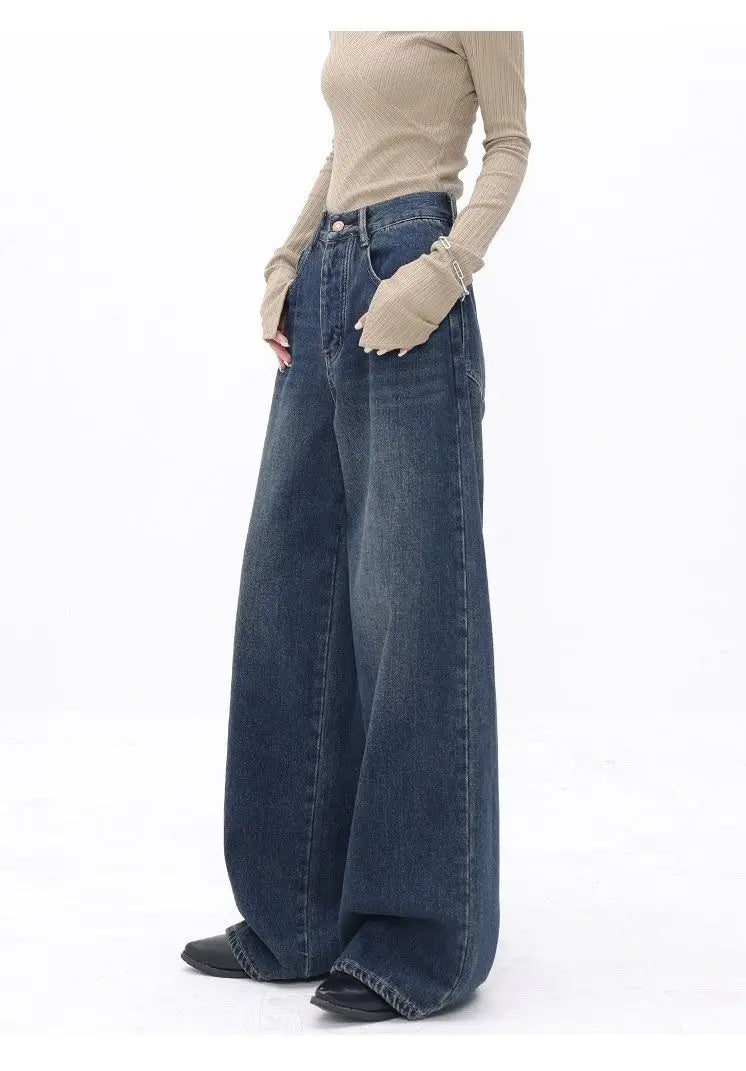 Vintage High Waist Oversized Casual Baggy Wide Leg Grunge Streetwear Jeans