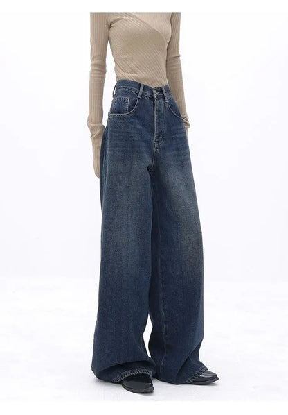 Vintage High Waist Oversized Casual Baggy Wide Leg Grunge Streetwear Jeans