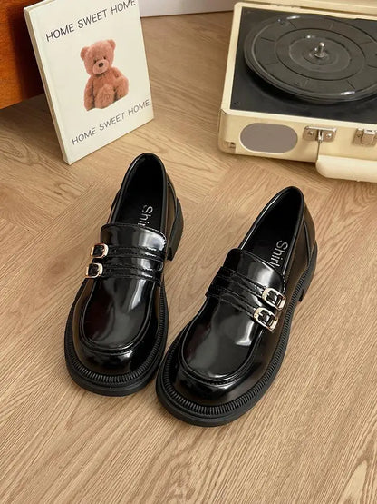 Fur Soft Casual Round Toe Shallow Mouth All-Match Low Heels Dress Oxfords Loafers