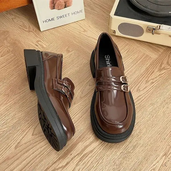 Fur Soft Casual Round Toe Shallow Mouth All-Match Low Heels Dress Oxfords Loafers