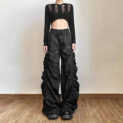 Gothic Punk Solid Hipster Baggy Y2K Minimalist Casual Streetwear Pants