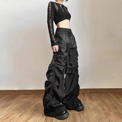 Gothic Punk Solid Hipster Baggy Y2K Minimalist Casual Streetwear Pants