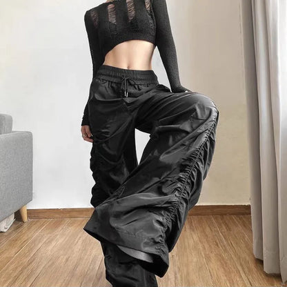 Gothic Punk Solid Hipster Baggy Y2K Minimalist Casual Streetwear Pants