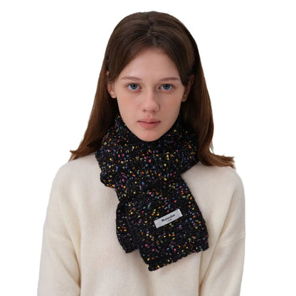 Warm Multi-Color Dot Acrylic Cashmere Small Scarf for Autumn Winter