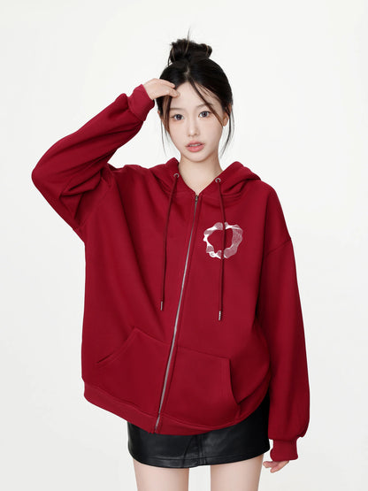 American Style Fashion Letters Casual Loose Vintage Pullover Y2K Hoodie