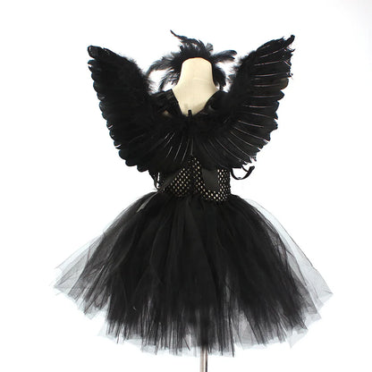 Swan Lake Ballerina Gothic Witch Dress Kid Costumes