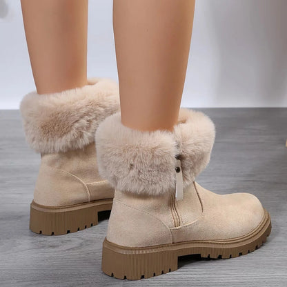 Thick Plush Faux Fur Non-slip Keep Warm Platform Ankle Snow Boot