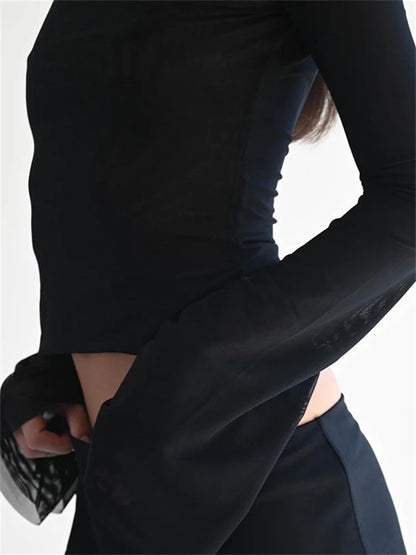 Sexy Women Summer Slim Fit Off Shoulder Black Backless Short Clubwear 2024 T-shirts