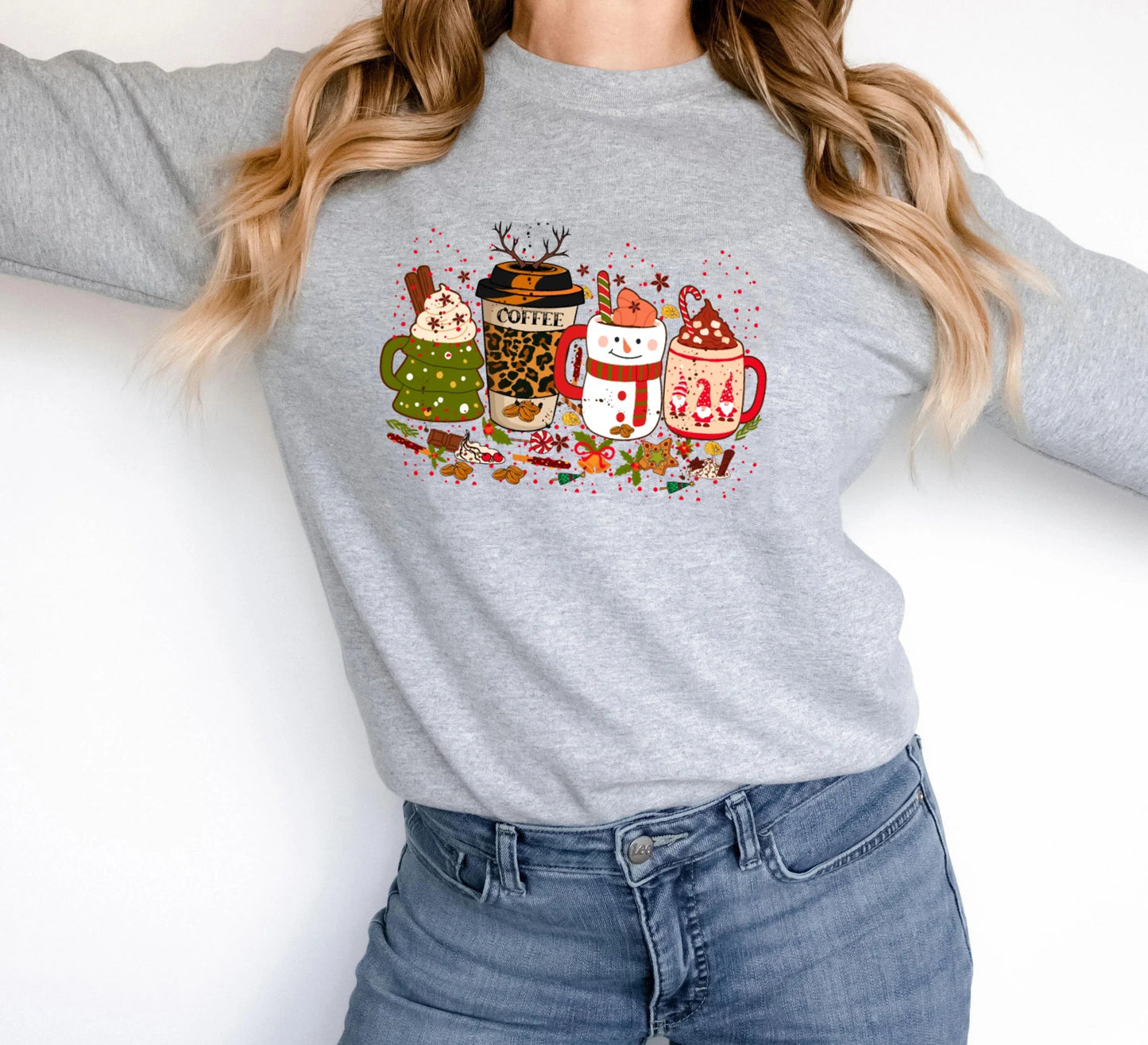 Colored Coffee Party Aesthetic Cotton Jumper Christmas Hoodie