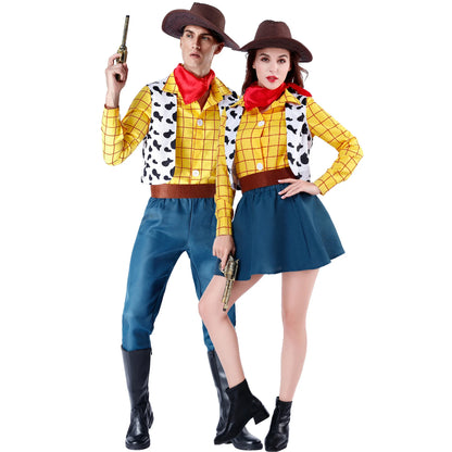 Cosplay Woody Cowboy Unisex Sheriff Halloween Carnival Dress Up Costume