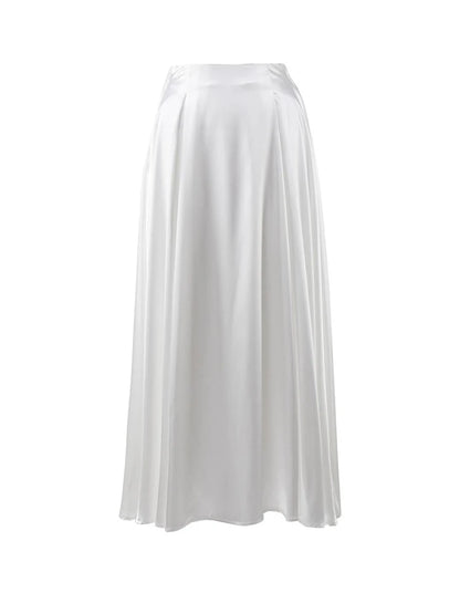 Elegant Satin Loose High Waist Classic Fashion Maxi Skirt