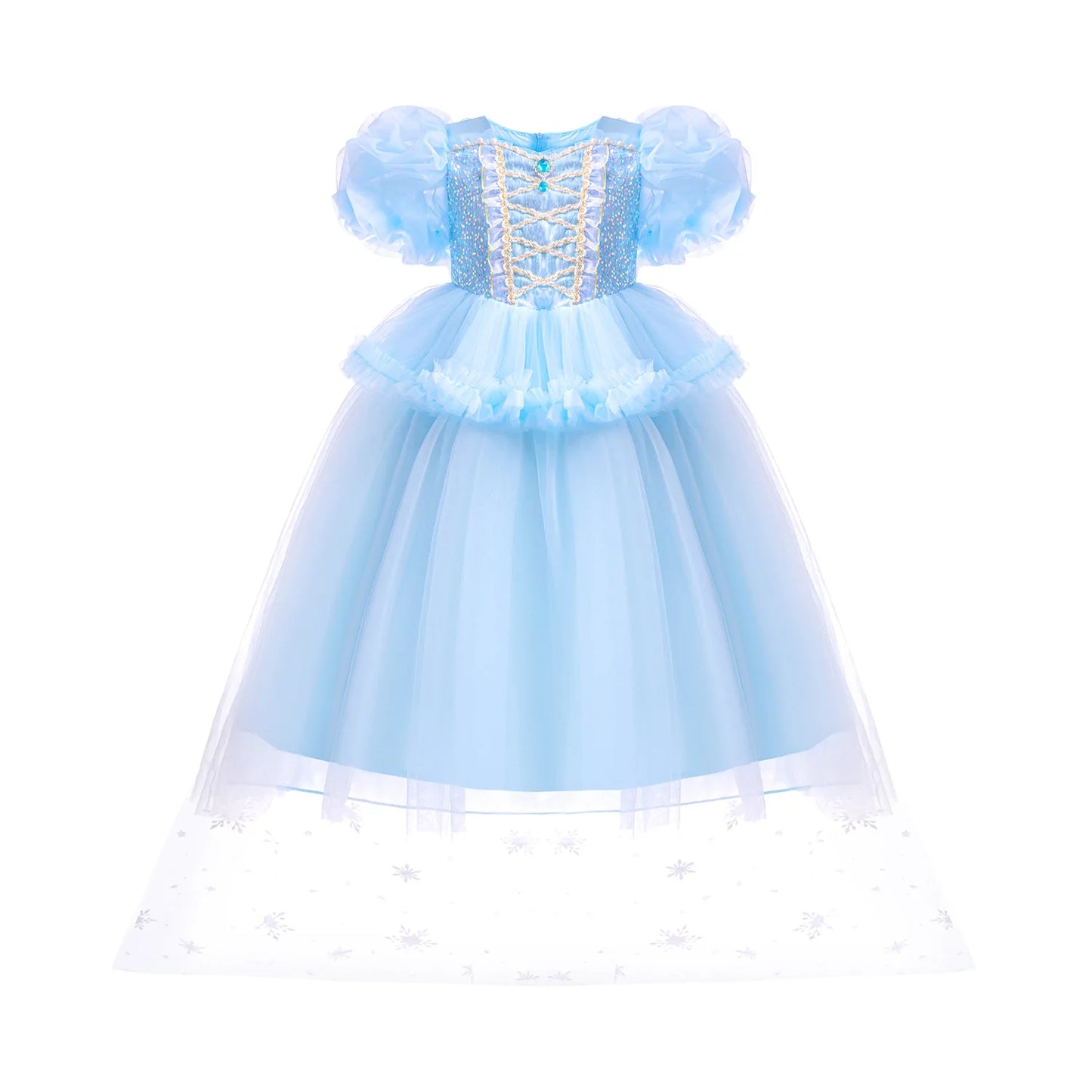 Fancy Princess Elsa Halloween Snow Queen Sequin Toddler Christmas Cosplay Party Kid Costume