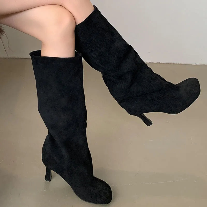 Elegant Stylish Chic Fashionable Modern Comfortable Pointed Toe Knee High Boots