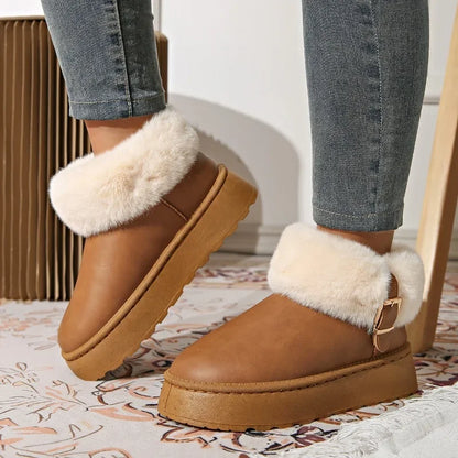 Furry Furry Women Shoes 2024 Newest Design Women's Boots Winter Plush Warm Snow Boots Non-slip Thick Bottom Ladies Cotton Boot