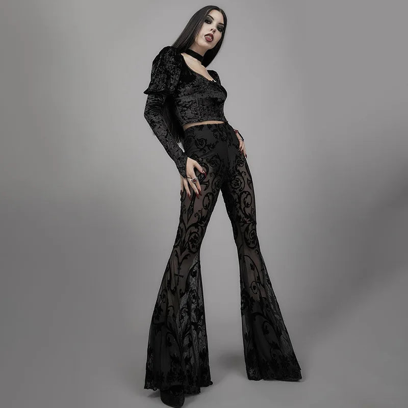 Harajuku Sexy Punk Grunge High Waist Cosplay Summer See Through Pants