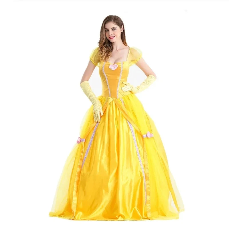 Halloween Belle Beauty and the Beast Adult Princess Female Anime Cosplay Costume