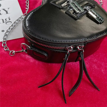 Gothic Heart Y2k Grunge High Street PU Leather Harajuku Aesthetic Bag