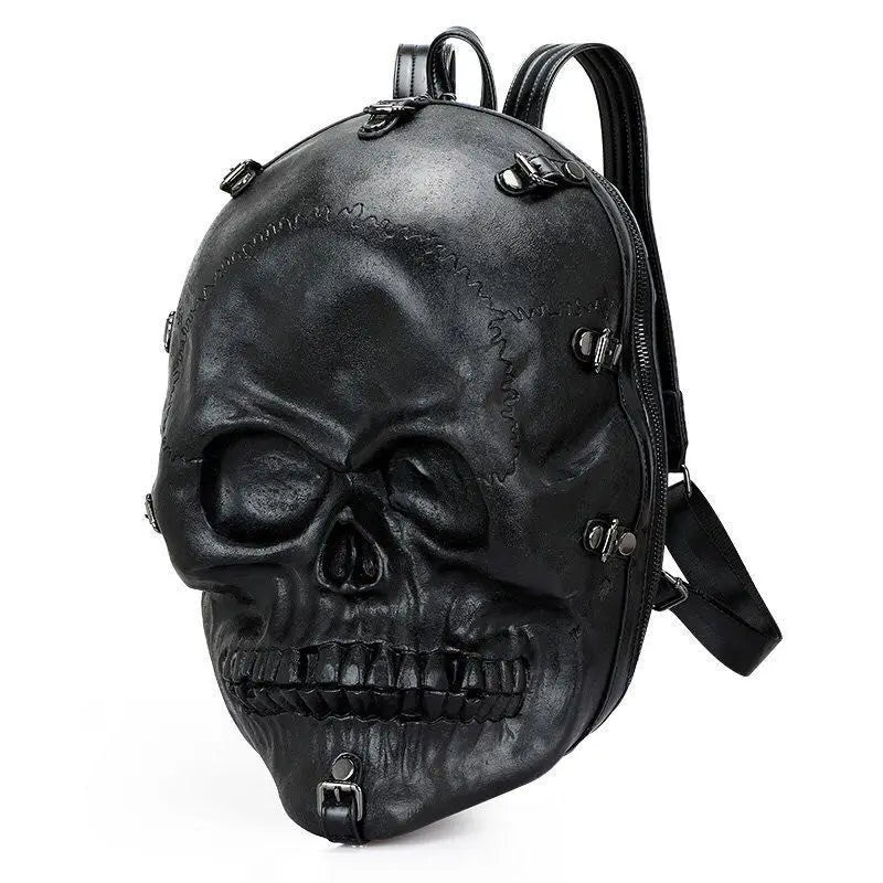 3D Skull Ghost Gothic Vintage Rivets Punk Travel Backpack Bag