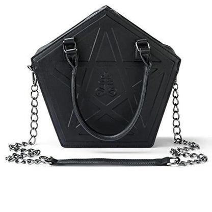 Pentagram Punk Darkness Gothic Soft Leather High Quality Chain Bag