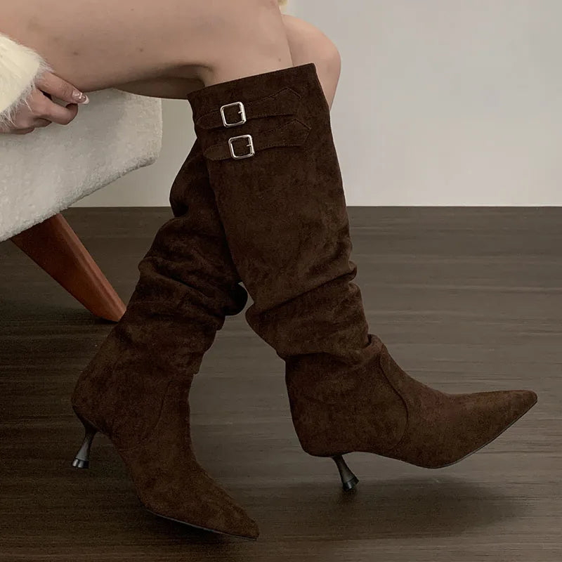 Trendy Elegant Stylish Comfortable Fashionable Chic Pointed Toe Knee High Boots