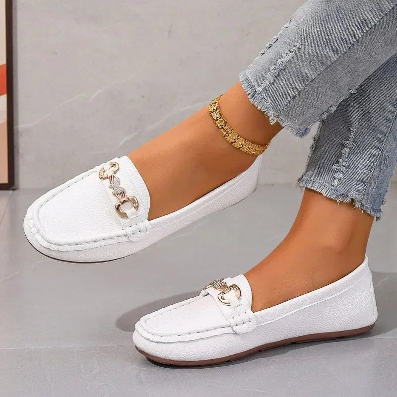 Solid Soft Sole Comfortable Slip On Casual Autumn Round Toe Flats Loafers