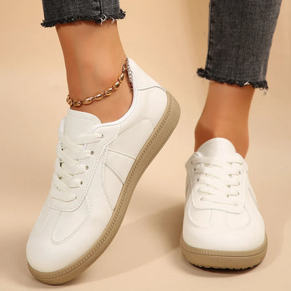 Leather Shoes Design Sneakers Women Men Fashion Platform Lace-up Shoes Comfortable Casual Vulcanized Shoes Zapatillas Mujer