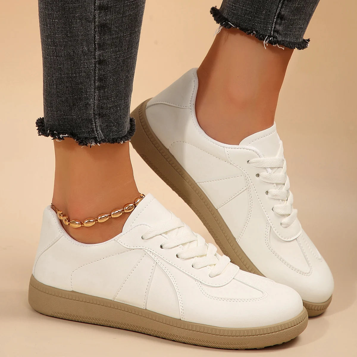 Leather Shoes Design Sneakers Women Men Fashion Platform Lace-up Shoes Comfortable Casual Vulcanized Shoes Zapatillas Mujer