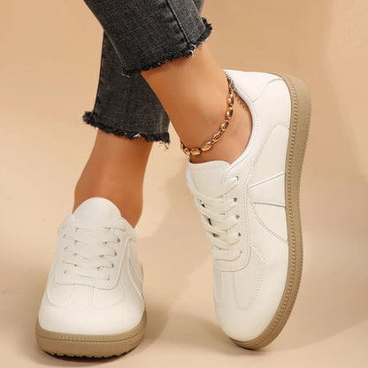 Leather Shoes Design Sneakers Women Men Fashion Platform Lace-up Shoes Comfortable Casual Vulcanized Shoes Zapatillas Mujer